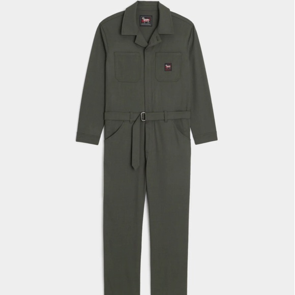 Todd Snyder X Woolrich Mossy Brown Broken Twill Boilersuit Jumpsuit Overalls L